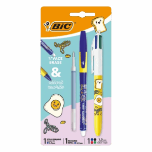 BIC 4 Couleurs Kawaii et Illusion + Recharge